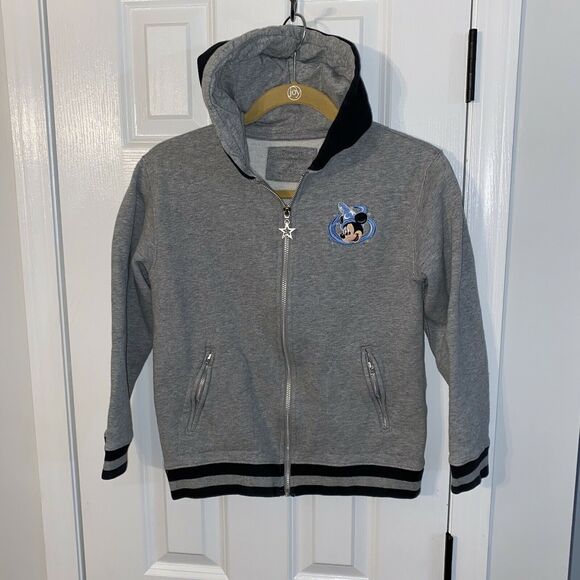 Disney Gray Hoodie FOUR PARKS ONE WORLD Youth L Zip Up Rare